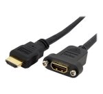 StarTech.com Adaptateur HDMI 1m - Câble HDMI 4K30Hz Haut Débit pour Montage sur Panneau - Bande Passante 10.2 Gbps - HDMI 4K à HDMI F/M - Câble de Connexion pour Montage sur Panneau HDMI