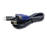 Trendnet 1.8m USB/VGA câble kvm Noir 1,8 m