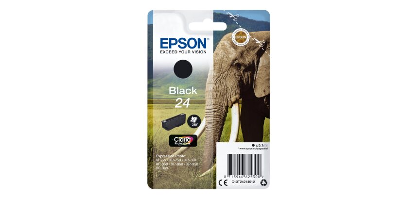 Epson Elephant Encre noire Claria Photo HD Éléphant 24