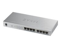 Zyxel GS1008HP Non-géré Gigabit Ethernet (10/100/1000) Connexion Ethernet, supportant l'alimentation via ce port (PoE) Gris