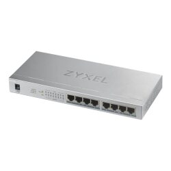 Zyxel GS1008HP Non-géré Gigabit Ethernet (10/100/1000) Connexion Ethernet, supportant l'alimentation via ce port (PoE) Gris