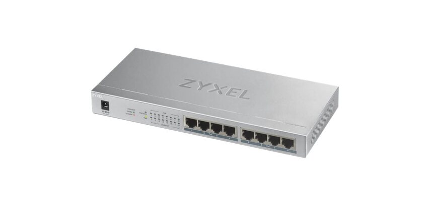 Zyxel GS1008HP Non-géré Gigabit Ethernet (10/100/1000) Connexion Ethernet, supportant l'alimentation via ce port (PoE) Gris