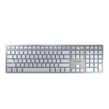 CHERRY KC 6000 Slim clavier Universel USB Anglais américain Argent, Blanc