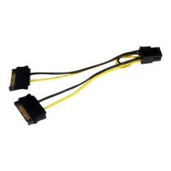 StarTech.com Câble adaptateur d'alimentation SATA vers carte vidéo PCI Express 6 broches de 15 cm