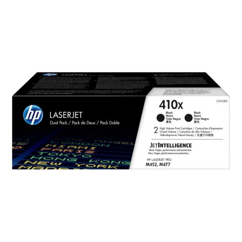 HP 410X - 2-pack - High Yield - black - original - LaserJet - toner cartridge (CF410XD)