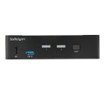 StarTech.com Switch KVM DisplayPort à 2 Ports - 4K60Hz - Écran Unique - Switch KVM USB UHD DP 1.2 à 2 Ports avec Hub USB 3.0 Intégré et Audio - Dell HP Apple Lenovo - Conforme TAA