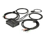 StarTech.com Commutateur KVM HDMI à 2 ports avec câbles incorporés - USB 4K 60Hz