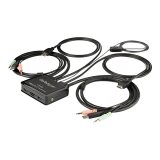 StarTech.com Commutateur KVM HDMI à 2 ports avec câbles incorporés - USB 4K 60Hz