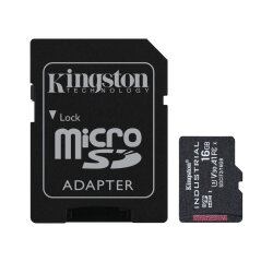 Kingston Technology Carte 16GB microSDHC Industrielle C10 A1 pSLC + adaptateur SD