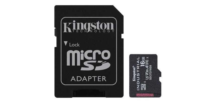 Kingston Technology Carte 16GB microSDHC Industrielle C10 A1 pSLC + adaptateur SD
