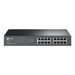 TP-Link TL-SG1016PE Géré L2 Gigabit Ethernet (10/100/1000) Connexion Ethernet, supportant l'alimentation via ce port (PoE) 1U Noir