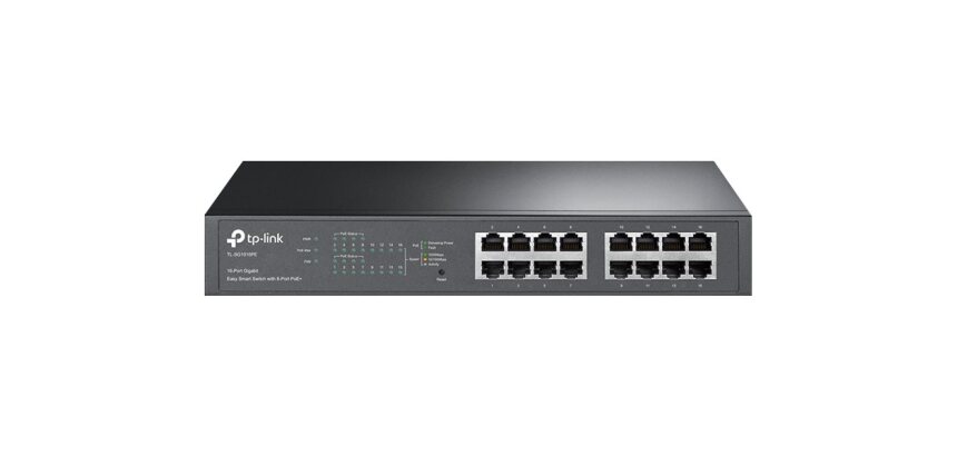 TP-Link TL-SG1016PE Géré L2 Gigabit Ethernet (10/100/1000) Connexion Ethernet, supportant l'alimentation via ce port (PoE) 1U Noir