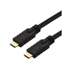 StarTech.com Cable HDMI 2.0 15m - Câble HDMI Actif 4K 60Hz - Classe CL2 pour Installation dans un Mur - Long câble HDMI UHD Haute Vitesse Résistant - ARC, HDR, 18Gbps - Cordon mâle à mâle - Noir
