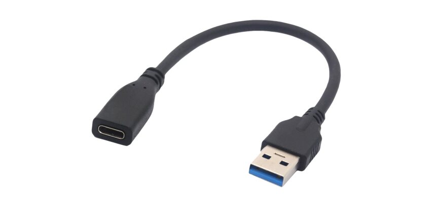 DLH Cable adaptateur USB-C (F) vers USB-A (M) - longueur 22.5cm