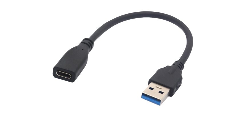 DLH CABLE ADAPTATEUR USB-C (F) VERS USB-A (M) - Longueur 22.5cm