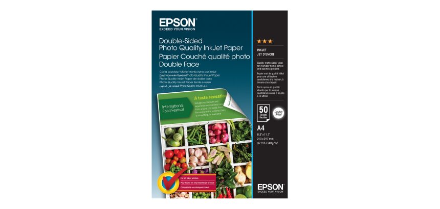 Epson Double-Sided Photo Quality Inkjet Paper - papier photo - mat - 50 feuille(s) - A4 - 140 g/m²