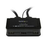 StarTech.com Switch Commutateur KVM 2 Ports USB, HDMI avec Audio et Câbles pour 2 PC sur 1 écran - Auto Alimenté