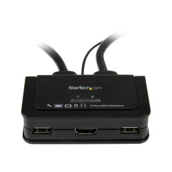 StarTech.com Switch Commutateur KVM 2 Ports USB, HDMI avec Audio et Câbles pour 2 PC sur 1 écran - Auto Alimenté
