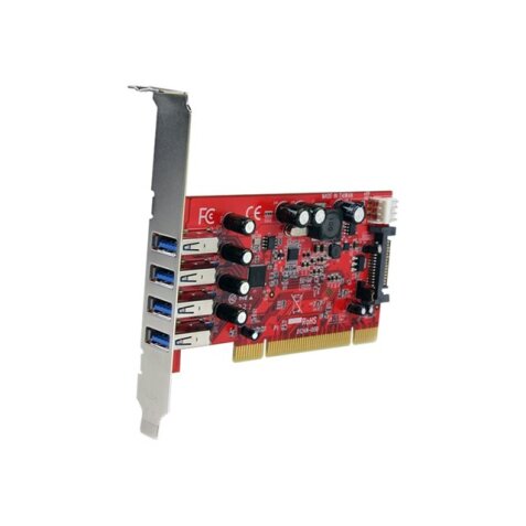 StarTech.com Carte contrôleur PCI à 4 ports USB 3.0 (5Gbps) SuperSpeed - Adaptateur PCI avec alimentation SATA / SP4