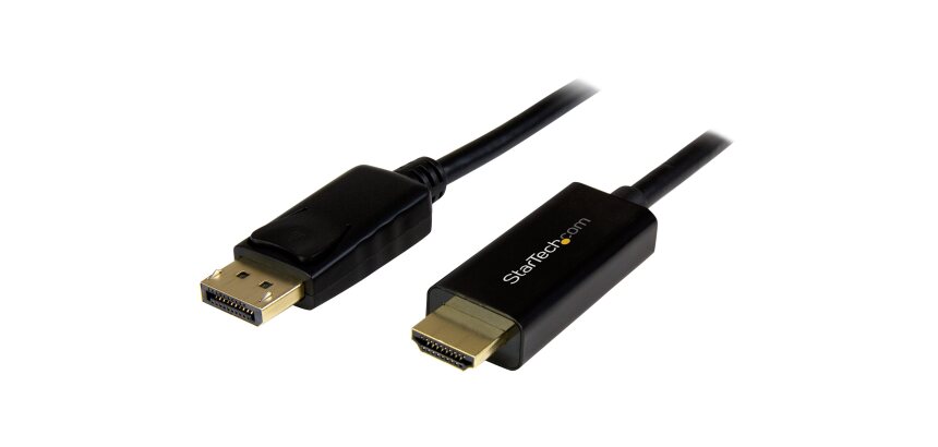 StarTech.com 6.5 ft / 2m DisplayPort to HDMI converter cable - 4K (DP2HDMM2MB) - adapter cable - DisplayPort / HDMI - 2 m