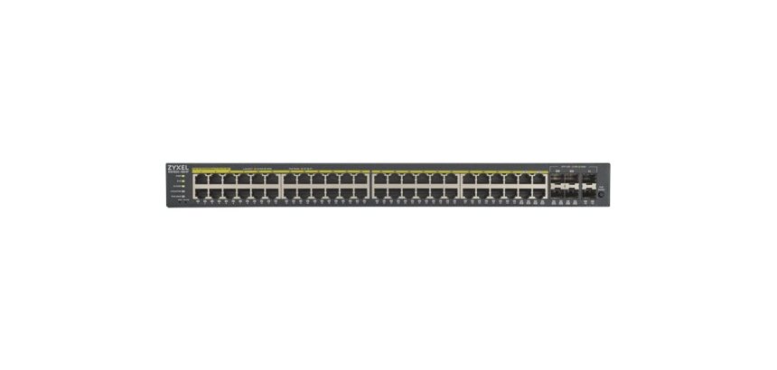 Zyxel GS1920-48HPV2 Géré Gigabit Ethernet (10/100/1000) Connexion Ethernet, supportant l'alimentation via ce port (PoE) Noir
