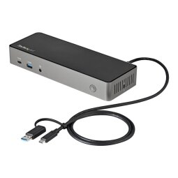 StarTech.com Dock USB-C & USB-A - Station d'Accueil Universelle à Triple Écran DisplayPort & HDMI 4K 60Hz - 85W Power Delivery, 6x USB Hub, GbE, Audio - USB 3.1 Gen 2 10Gbps