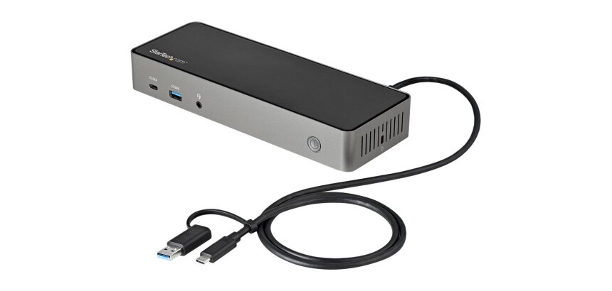 StarTech.com Dock USB-C & USB-A - Station d'Accueil Universelle à Triple Écran DisplayPort & HDMI 4K 60Hz - 85W Power Delivery, 6x USB Hub, GbE, Audio - USB 3.1 Gen 2 10Gbps