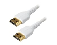 StarTech.com Câble HDMI Fin de 2m, Câble HDMI 2.0 Flexible Certifié Premium avec Ethernet, UHD 4K 60Hz HDR10, Conception Durable en Fibre d'Aramide avec Gaine en TPE, Blanc
