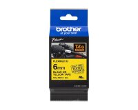 Brother TZE-FX611 ruban d'étiquette Noir sur jaune