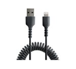 Câble USB-A vers Lightning spiralé - 0,5 m - noir