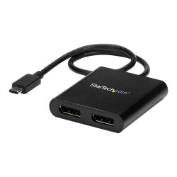 StarTech.com Adaptateur USB-C vers Double DisplayPort 1.2, Hub USB-C Multi-Moniteur MST, Double écran 4K 30Hz/1080p 60Hz DP Extender/Splitter pour Ordinateur Portable, Câble Intégré Extra-Long - Windows Uniquement