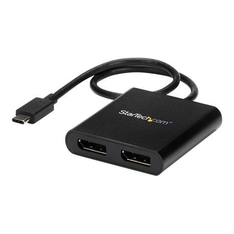 StarTech.com Adaptateur USB-C vers Double DisplayPort 1.2, Hub USB-C Multi-Moniteur MST, Double écran 4K 30Hz/1080p 60Hz DP Extender/Splitter pour Ordinateur Portable, Câble Intégré Extra-Long - Windows Uniquement