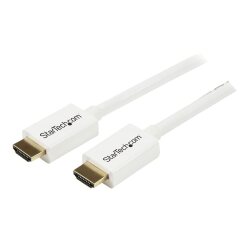 StarTech.com Câble HDMI CL3 avec Ethernet - 7m - Câble Ultra HDMI Mural - Cordon HDMI Haut Débit 4K 30Hz UHD - 10.2 Gbps - Câble Vidéo/Affichage HDMI 1.4 - 30AWG - Blanc