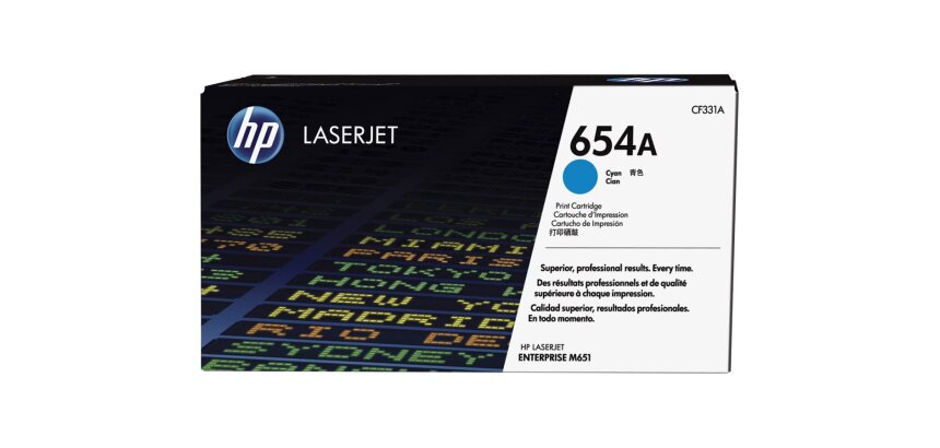 HP 654A toner cyan authentique LaserJet