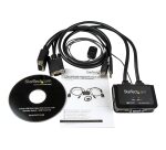 StarTech.com Switch KVM USB VGA à 2 ports - Commutateur KVM alimenté par USB avec câbles et commutateur à distance