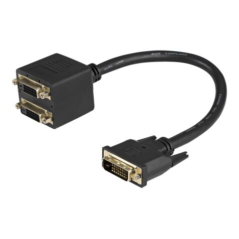 StarTech.com Câble Répartiteur en Y DVI-D vers 2x DVI-D 30 cm - Câble Splitter DVI-D - M/F