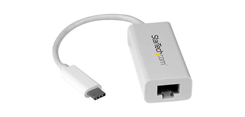StarTech.com Adaptateur USB-C vers Gigabit Ethernet - Blanc - Compatible Thunderbolt 3 - Windows et Mac - Convertisseur Réseau LAN RJ45