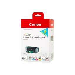 Canon CLI-42 BK/GY/LG/C/M/Y/PC/PM Multipack - 8er-Pack - Grau, Gelb, Cyan, Magenta, Hellgrau, Photo Cyan, Photo Magenta - original - Tintenbehälter