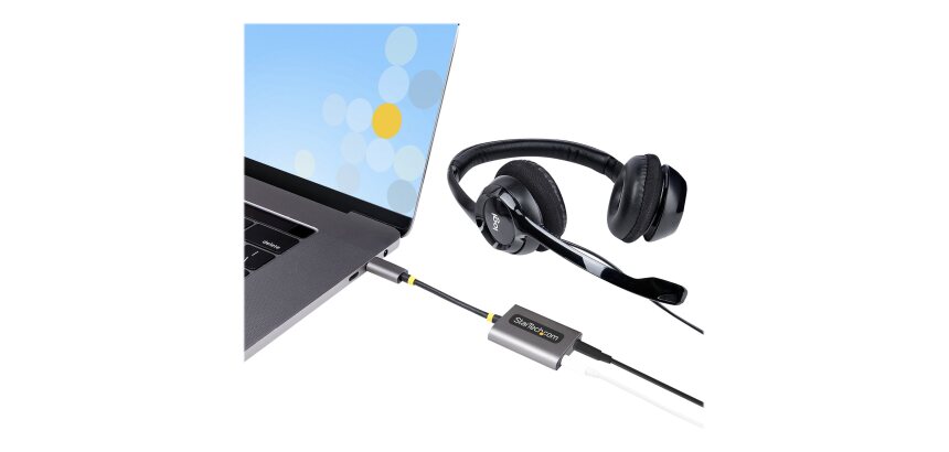 StarTech.com Adaptateur Casque USB-C - Splitter Audio, Double Casque USB Type C avec Entrée Micro - Adaptateur USB C vers Jack 3.5mm, DAC 3.5 mm - USB-C vers Jack Audio/Sortie Auxiliaire, DAC 24 Bits