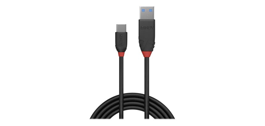 Lindy Câble USB 3.2 Type A vers C de 1m, 10Gbit/s, noir