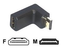 MCL Adapteur HDMI M / FM Coude 19-pin HDMI-A Noir