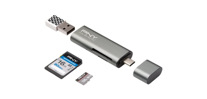 PNY R-TC-UA-3N1E01-RB lecteur de carte mémoire USB 3.2 Gen 1 (3.1 Gen 1) Type-C Métallique