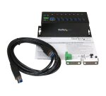 StarTech.com Hub USB 3.0 à 7 ports - 5Gbps - Hub USB-A industriel en métal avec protection ESD et protection contre les surtensions de 350W - Montage sur rail DIN, mural ou sur bureau - Hub d'extension USB conforme TAA
