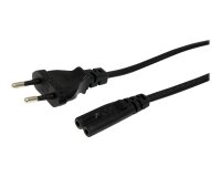 StarTech.com Cordon d'alimentation bipolaire standard EU vers C7 de 1m pour ordinateur portable - M/F - Noir