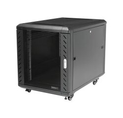 StarTech.com Armoire Rack Serveur 12U à 4 Montants, Armoire Verrouillable 19" pour Ordinateur/AV/Équipement IT, Rack Réseau pour Bureau/Domicile avec Roulettes et Rails de Montage Ajustables
