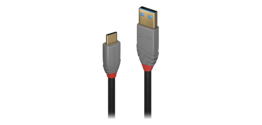 Lindy Câble USB 3.2 Type A vers C de 1m, 10Gbit/s, gamme Anthra
