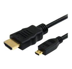 StarTech.com Câble Micro HDMI vers HDMI avec Ethernet 1m - Vidéo 4K 30Hz - Câble Adaptateur/Convertisseur Micro HDMI Haute Vitesse Type-D vers HDMI 1.4 - Résistant - Écrans/TV/Affichages UHD HDMI - M/M