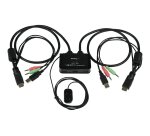 StarTech.com Switch Commutateur KVM 2 Ports USB, HDMI avec Audio et Câbles pour 2 PC sur 1 écran - Auto Alimenté