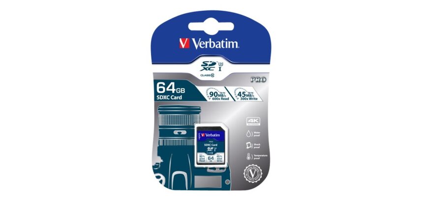 Verbatim PRO - Flash-Speicherkarte - 64 GB - SDXC UHS-I