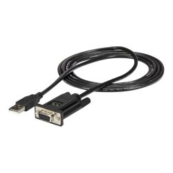 StarTech.com Câble Adaptateur USB vers RS232 Série - Câble DB9 Série DCE avec FTDI - Null Modem - USB 1.1 / 2.0 - Alimenté par Bus